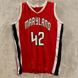 Maryland Terrapins Shirt Women’s Large Red Wilson #42 Jersey Basketball New